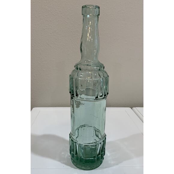 Vtg Himark Empty Green Blue Ornate Glass Bottle 12 1/2” H Made In Spain - Picture 5 of 7